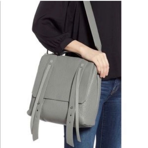 All Saints Vincent Blue/Gray Leather Backpack - Picture 2 of 16